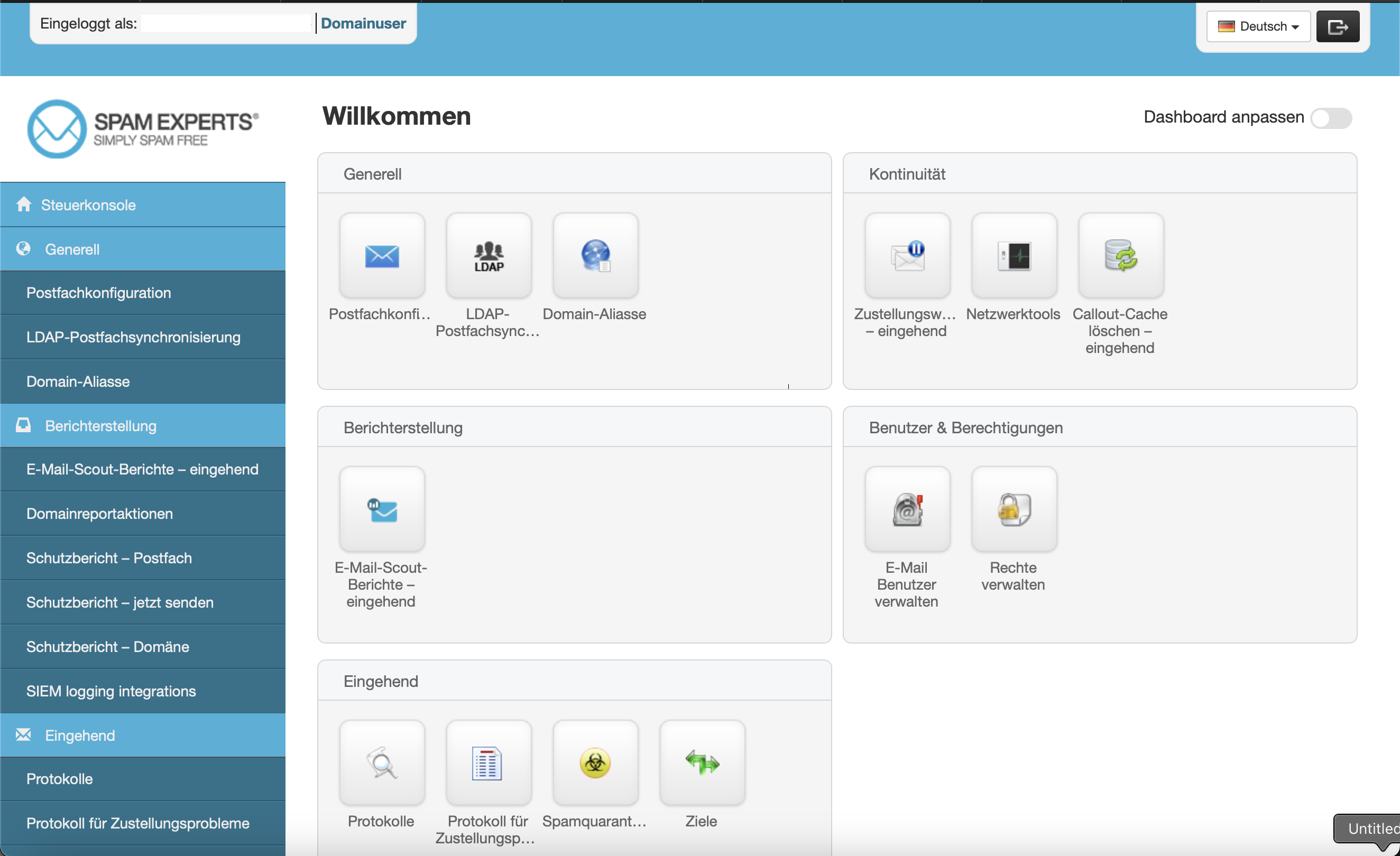 SpamExperts Dashboard